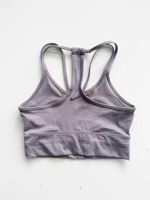 Nike Dri-Fit Laced Sports Bra - Purple Smoke - Size Small thumbnail 3