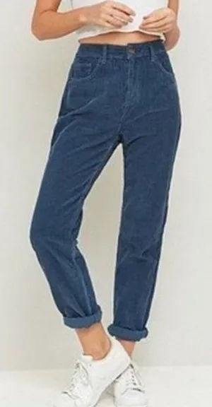 BDG | Urban Outfitters | Navy Blue Corduroy High Waisted Mom‎ Jeans, Size 30 thumbnail 1