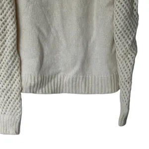 LoveShackFancy Rosie Sweater Sz S Baby Alpaca Merino wool Cream thumbnail 6