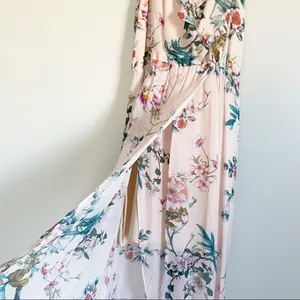 NWT LAVENDER BROWN Pink Racerback Wrap Maxi Dress Small thumbnail 5