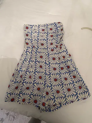 Blue flowered romper thumbnail 2