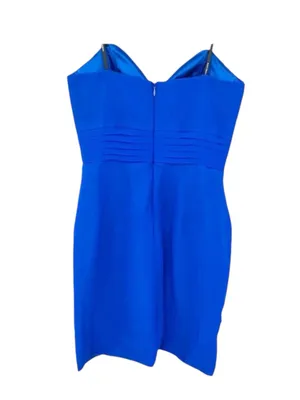 Kurt Thomas 𖦹 Silk Chiffon Strapless Ruched Mini Cocktail Dress 𖦹 Cobalt Blue thumbnail 5