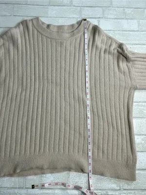 Aerie Women's Ribbed Crewneck Sweater - Beige Size Medium thumbnail 3