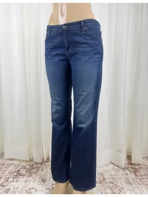 Women's Adriano Goldschmied The Angelina Petite Boot Cut Denim Jeans Size 32R thumbnail 4