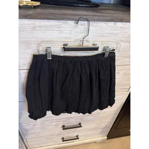 Aerie Real Good Black Bubble Mini Skirt Elastic Waist Textured Size M thumbnail 6