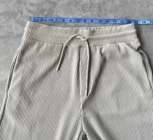 Ribbed High Waisted Drawstring Trouser Pants thumbnail 6