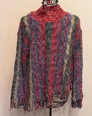 ⛽️⛽️⛽️BOGOHO⛽️⛽️⛽️POL Multicolor Striped Women's Sweater-size medium thumbnail 1