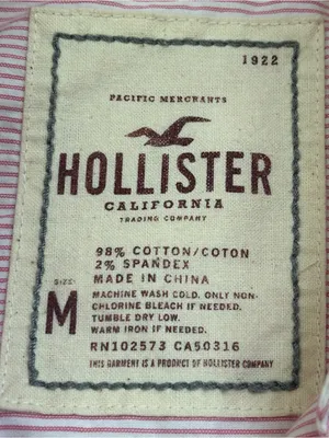 Y2K Hollister Striped Button Down Collared Shirt Preppy Size M thumbnail 2