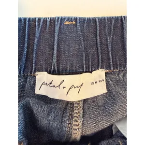Petal + Pup Womens Dark Wash Wide Leg Drawstring Denim‎ Jeans Blue Size Medium thumbnail 3