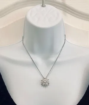 Crystal Snowflake Necklace Gold thumbnail 6