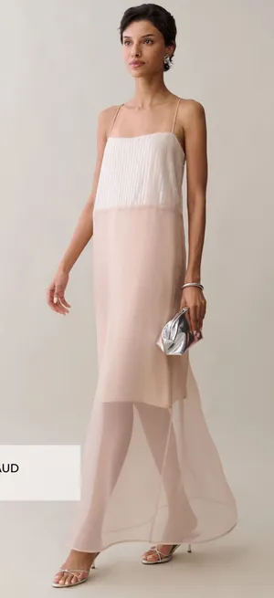 NWT Few Moda Lumen Dress size Small S champagne sequin maxi thumbnail 1