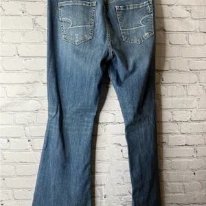 American Eagle 77 high rise flared leg jeans size 12 thumbnail 11