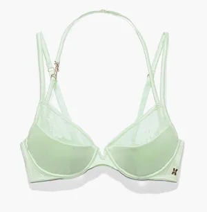 NWT Savage x Fenty Strap Up Lace Plunge Bra - teal thumbnail 2