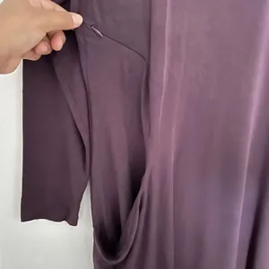 Betabrand Long Sleeve Pocket Dress Women’s Size L Burgundy Plum Work Casual thumbnail 4