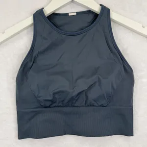 Lululemon Ebb to Train Bra Iron Blue High Neck Racerback Sports Bra Size 6‎ thumbnail 1