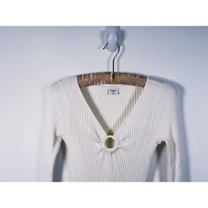 Abercrombie & Fitch O-Ring Cutout Midi Dress Womens XS White Quiet Luxury Fall thumbnail 5