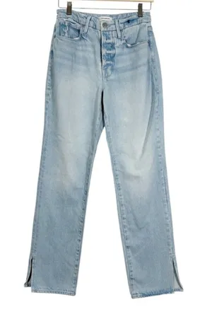Good American Good Boy Straight leg Ankle Slit Jeans Size 27 thumbnail 1