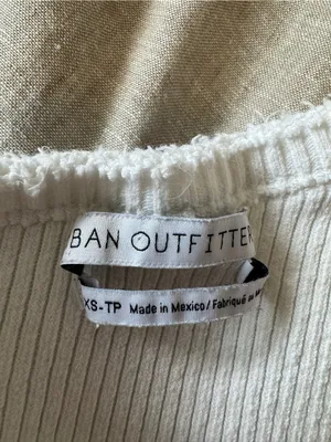 Urban Outfitters One Shoulder White Cropped Tank Top thumbnail 3