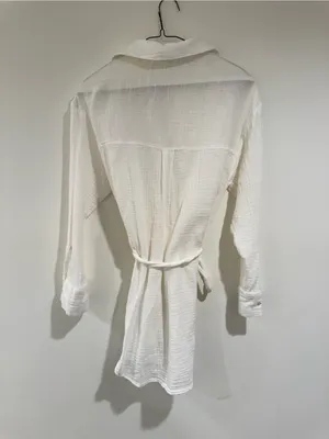 Abercrombie & Fitch White Gauze Tie-Waist Cover Up thumbnail 3