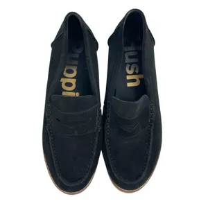 Hush Puppies Lucy Black Suede Almond Toe Slip On Penny Loafers Flats Size 8 thumbnail 2