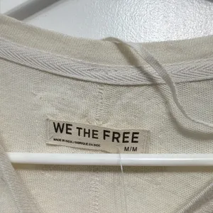We The Free Ivory Embroidered Knit Long Sleeve Crew Neck Pullover Top Size M thumbnail 4