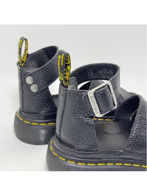 Dr. Martens Clarissa II Quad Milled Nappa Leather Platform Sandals Black Size 5L thumbnail 4