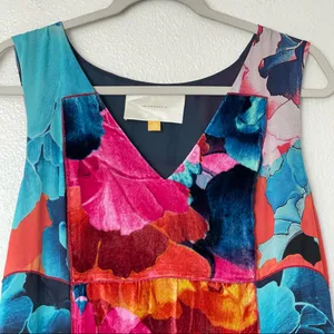 Anthropologie Leifsdottir Night Peony Silk Velvet Sleeveless Dress Size 8 thumbnail 6