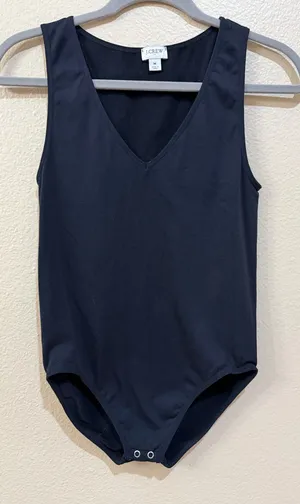 J. Crew Women's V-Neck Sleeveless Tank Bodysuit Black Size M thumbnail 1