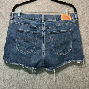 Levi's Cutoff Denim Shorts Sz 16‎ Distressed Raw Hem Mid Rise Frayed Ripped thumbnail 7