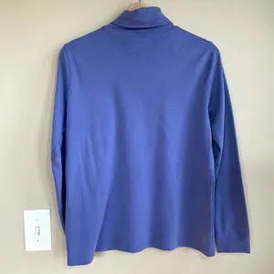 L.L.Bean blue turtleneck sweater women's‎ size M reg top casual minimalist basic thumbnail 5