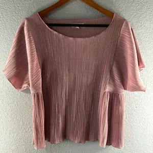 Madewell Texture & Thread Micropleat Top in Vintage Mauve thumbnail 4
