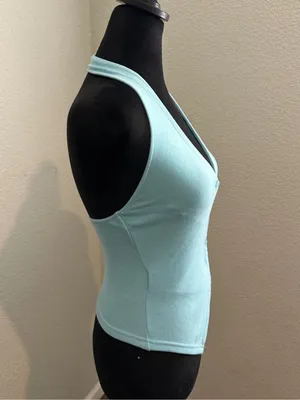 Princess Polly Avrilla Knit Blue Halter Top thumbnail 4