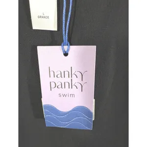 Hanky Panky Underwire One Piece Swimsuit Black Plunge Neck 7R8441 L thumbnail 6
