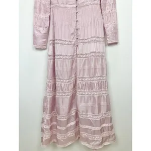 LoveShackFancy Ellitia Dress Victorian Lace Maxi Light Lilac Viscose US 0 NWT thumbnail 8