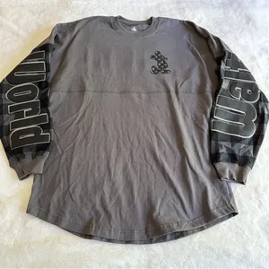 Disney Spirit Jersey Gray Plaid Retired Women's Size Medium thumbnail 1