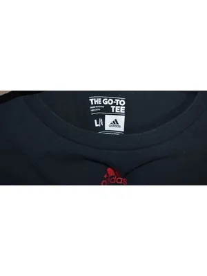 Adidas Kansas Black Graphic T-Shirt Size L – Go-To Tee Kansas Spellout Crewneck thumbnail 3