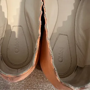 Chloé Lauren Scalloped Suede Ballet Flats Size 36 Peach Ballerina thumbnail 6