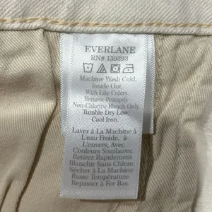Everlane Cream Off-White Curvy Cheeky Organic‎ Jeans Denim Women's Size 35 Crop thumbnail 5