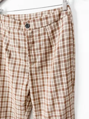 Plaid Pants Brown Size 28 thumbnail 3