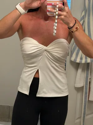 White Strapless Top thumbnail 1