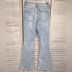 BAN.JARA Distressed/Ripped Flare Leg Light Wash Jeans-7 thumbnail 2