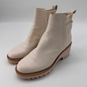 Dolce Vita Huey H2O Cream Ivory Croc Leather Block Heel Chelsea Ankle‎ Boots 6.5 thumbnail 2