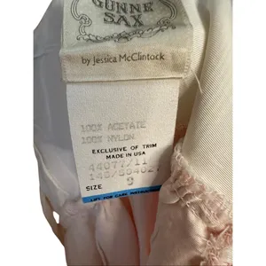 GUNNE‎ SAX By Jessica Mcclintock Pink Long Dress Size 6 Bow Asymmetrical Ruffle thumbnail 6