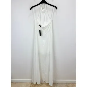 Lulus Love Speaks White Lace Halter Maxi Romper Wedding Bridal Medium NWT thumbnail 11