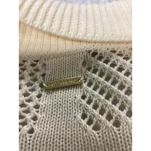 Billabong‎ Cool Down Sweater Cream White Pointelle Knit Button Up Top Large NEW thumbnail 7