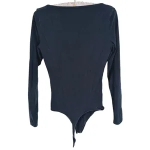 Abercrombie & Fitch Sweetheart Long Sleeve Bodysuit Medium Black Layer Minimal thumbnail 3