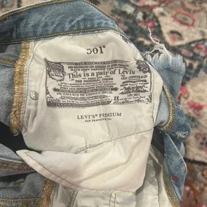 Levi’s Blue Distressed Button Fly Jean Shorts with Frayed Hem 25 thumbnail 5