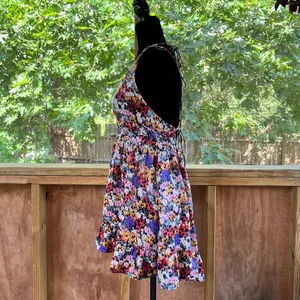 Urban Outfitters Naoi Strappy Mini Dress Colorful Floral Size M thumbnail 6
