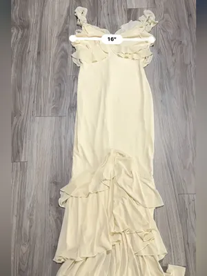 SHEIN Pale Yellow Ruffle V-Neck Maxi Dress thumbnail 9