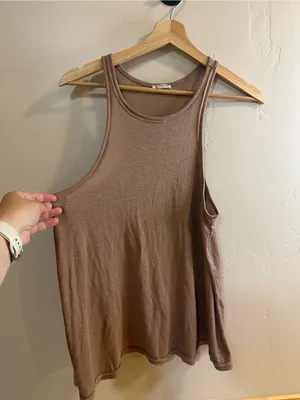 Free People Intimately Mushroom Brown Tan Tank Top Medium thumbnail 7